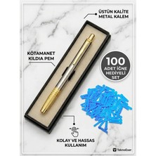 Eser Ticarett Metal Otomatik Hacamat Kalemi Seti ve 100 Adet Hacamat Iğnesi Hassas Ayarlanabilir Delme Kalemi