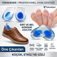 Eser Ticarett Silikon Topuk Diken Yastığı Şeffaf Mavi Şok Emici Ayak Tabanlık Destek Ped Koruyucu (1 Çift)