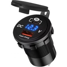 Keepro Araç USB Montaj Tipi Şarj Soketi Volt Göstergeli Hızlı Şarj 12V/24V