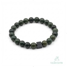 Uçan Geyik Timsah Jasper Doğal Taş Bileklik 8mm - Denge, Huzur, Topraklanma, Koruma - Esnek Tasarım, Unisex Takı