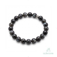 Uçan Geyik Larvakit Doğal Taş Bileklik 8mm - Koruma, Odak, Arınma, Bilgelik - Esnek Tasarım, Unisex Takı
