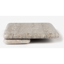 Deconore Nova Mermer Kare Sunum Standı Silver TRAVERTEN(20X20 Cm)