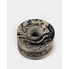 Deconore Nero Picasso Doğal Mermer Yuvarlak Mumluk (9CMX6CM)