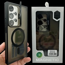 Teknotok (Gri) iPhone 15 Pro Max – Kılıf Standlı Camera Lensli Magsafe Wireless Şarj Özellikli