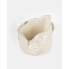Deconore Soul Seramik Büst Mumluk Beyaz (10X8 Cm)