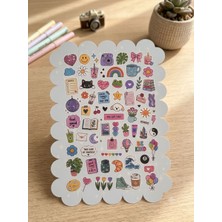 Ert Print Studio A5 Estetik Sticker Seti – 70+ Parça Kawaii Dekoratif Laptop, Defter, Tablet ve Telefon Sticker Paketi
