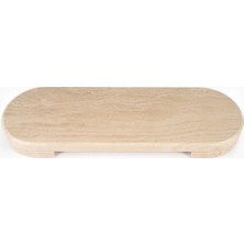 Deconore Luvia Mermer Oval Sunum Standı TRAVERTEN(15X45 Cm)