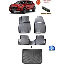 Rizline Ford Puma 2019 Sonrası Uyumlu 3D Havuzlu Paspas ve Üst Bagaj Havuzu Seti Asma Koku ve Numaratör Hediyeli