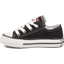 Ayk's Siyah Keten Bağcıklı Geniş Kalıp Unisex Çocuk Spor Ayakkabı Sneaker 26201 P