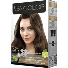 Sea Color Saç Boyası Seti Boya 7.0 Kumral 185 ml