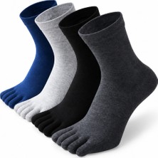 İkonik Socks 4'lü Bambu Mantar ve Koku Önler Parmaklı Çorap Seti