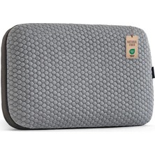 Viscotex Visco Ortopedik Doğal Lif Kılıflı Hava Kanallı Yastık, Reflü Yastığı, OEKO-TEX Sertifikalı, Boyun Destekli, Gri, 60X40X16 cm