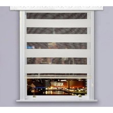 Bigpazar Beyaz Geniş Pliseli Zebra Stor Perde