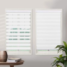 Bigpazar Beyaz Renk Eteksiz Ithal Bambu Zebra Stor Güneşlik Perde Yüksek Kalite