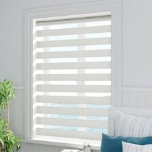 Bigpazar Ekru Düz Ithal Bambu Zebra Stor Perde Güneşlik (Alüminyum Kasa)