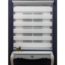 Bigpazar Düz Beyaz Geniş Pliseli Zebra Stor Perde Etek Dilimsiz Güneşlik (Alüminyumkasa)
