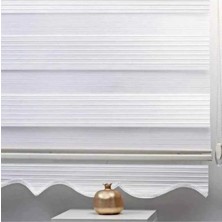 Bigpazar Beyaz Pliseli Ithal Kumaş Zebra Stor Perde Etek Dilimli