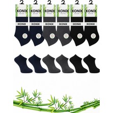 İkonik Socks Erkek 6'lı Bambu Renkli Patik Çorap Seti