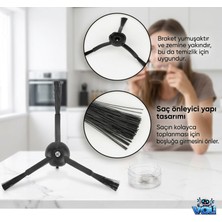 Voli Roborock Q Revo MaxV , QRevo Pro / S / Plus Robot Süpürge Uyumlu Siyah Yan Fırça 2 Adet