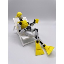 M&D Design Dummy 13 Yaz Sezonu Plaj Seti - Dummy 13 ,şezlong, Can Yeleği, Palet ve Şapkalı Hareketli Figür