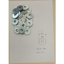 Gençay 3/8'' * 32  Şase Kalın Pul M10 - ( 30 Adet)