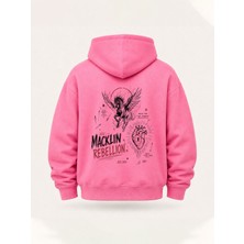 Macklin Unısex Kadın Erkek Oversize Rebellion Tasarım Baskılı Kapüşonlu Sweatshirt Hoodie