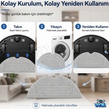Voli Roborock S8 / S8 Plus / S8 Pro Ultra ( S8 PRO DEĞİL!) 4 Adet Yedek Robot Süpürge Bezi