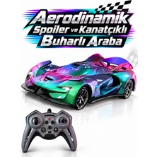 Giffy Oyuncak Uzaktan Kumandalı Buharlı Araba Aerodinamik Spoiler ve Kanatçıklı LED Işıklı Dahili Şarjlı Park Simülasyonlu Drift Araba