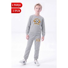 Fyk Kids 3 Iplik Baskılı Erkek Çocuk Çift Cepli Bisiklet Yaka Eşofman Takımı