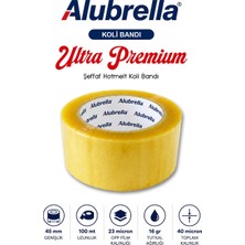 Alubrella Ultra Premium Koli Bandı, 45 mm x 100 Mt, Şeffaf Hotmelt 40 Micron