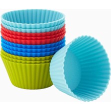 Crate & Barrel 12’li Çok Renkli Silikon Muffin ve Cupcake Kalıbı