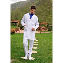 Candaş Uniform Mono Yaka Erkek Doktor Laborant Uzun Kol Önlük