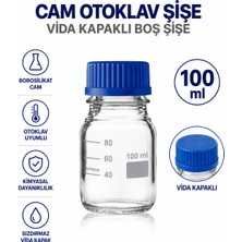 Labolist Cam Otoklav Şişe 100 ml - Vida Kapaklı Boş Şişe