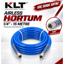 Klt 1/4" 15 Metre Airless Boya Makinesi Hortumu – Yüksek Basınçlı Profesyonel Airless Hortum