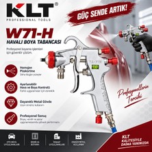 Klt W71-H Havalı Boya Tabancası 1,3 mm – Lake, Vernik ve Cila Için  Boya Tabancası