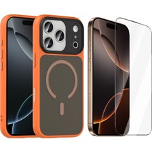Vendas iPhone 18 Pro Max Kılıf Mat Arka Yüzey Wireless Şarj Özellikli Zore Flet M-Safe Kapak + Cam Ekran Koruyucu
