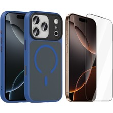 Vendas iPhone 18 Pro Max Kılıf Mat Arka Yüzey Wireless Şarj Özellikli Zore Flet M-Safe Kapak + Cam Ekran Koruyucu