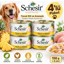 Schesir Tavuk Etli ve Ananaslı Yetişkin Köpek Konservesi 150 G 4'lü Paket