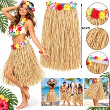 Mep Mep 60 cm Naturel Saman Görünümlü Hawaii Etek Hula Najmaddin Mep Najmaddin