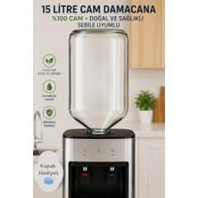 Mey İthalat 15 Litre Şişecam Cam Damacana Sıfır Üründür Kapaklı Sebile Uyumlu Kırılmaya Dayanıklı Kalın Camlı