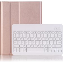 Mey İthalat Apple iPad Pro 11 1. Nesil ile Uyumlu Kablosuz Klavyeli Mobax Kılıf, A1980 A2013 A1934 A1979, Rose Gold