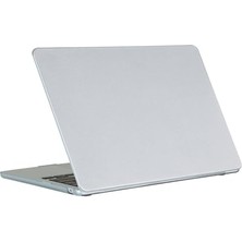 Mey İthalat Macbook Air 13.6inç M3 A3113 ile Uyumlu Premium Ince Pc Mat Bottom Kapaklı Kılıf Gri