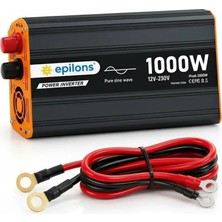 Marsilyan Epilons 1000W Tam Sinüs Inverter 12V Dc 220V Ac Çevirici USB Çıkışlı Araç Karavan Solar Gü
