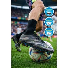 Walkway Siyah Çoraplı Bağcıklı Erkek Futbol Ayakkabısı Krampon Strike M