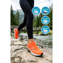 Walkway Turuncu Fileli Hafif Hafızalı Rahat Tabanlı Unisex Koşu Yürüyüş ve Spor Ayakkabı Space G