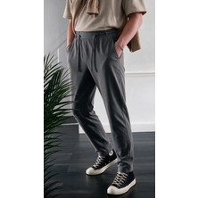 EYDAMOON Erkek Bel Lastikli Likralı Rahat Kalıp Smart Casual Jogger Pantolon