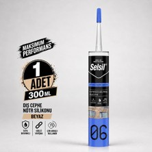 Sanplaza Selsil Beyaz Nötr Dış Cephe Silikonu 300 ml Uv Dayanımlı Cam Pvc Beton Derz Dolgu Mastiği