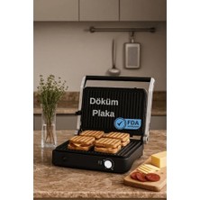 Mey İthalat Primo Tost Makinesi, 2000W, Yapışmaz Plaka, Yağ Haznesi ve Termostat