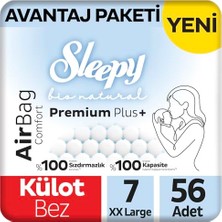 Mey İthalat Bio Natural Premium Plus Airbag Comfort Avantaj Paketi Külot Bez, 7 Numara Xxlarge, 56 Adet