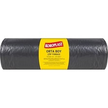 Mey İthalat Orta Boy Çöp Torbası 20 Adet 55X60 Cm, Sızdırmaz ve Yırtılmaz, Çift Katlı, Geri Dönüştürülebilir